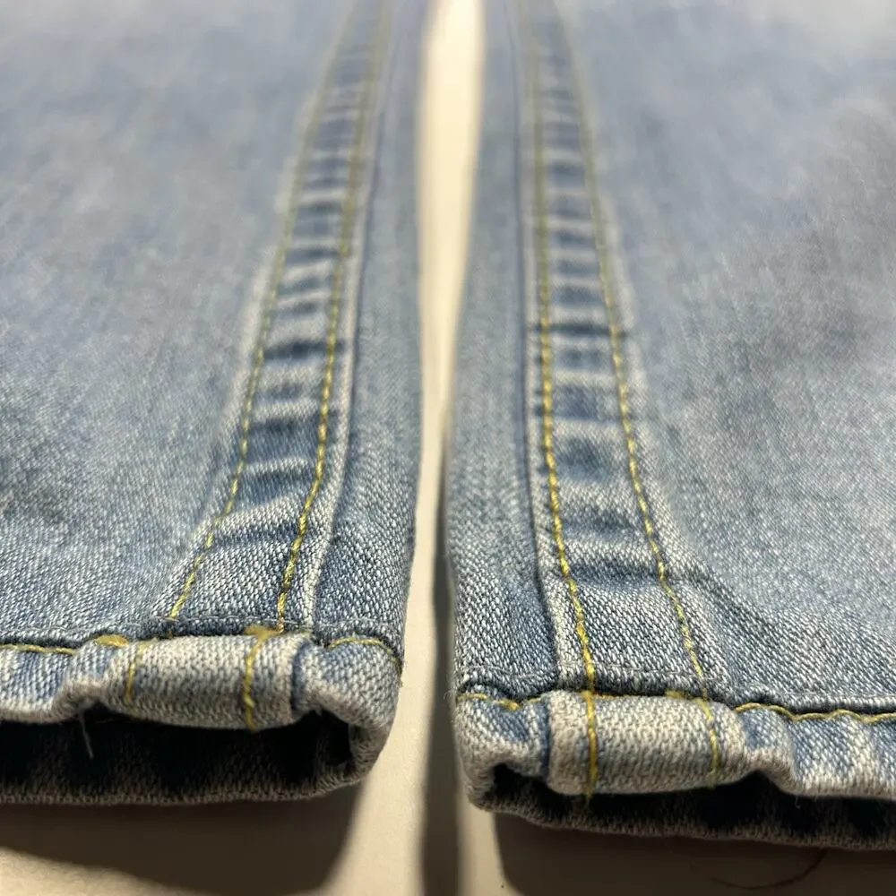 True Religion Ricky Jeans Mens 36x29.5 Light Wash Made In USA Y2K Distressed